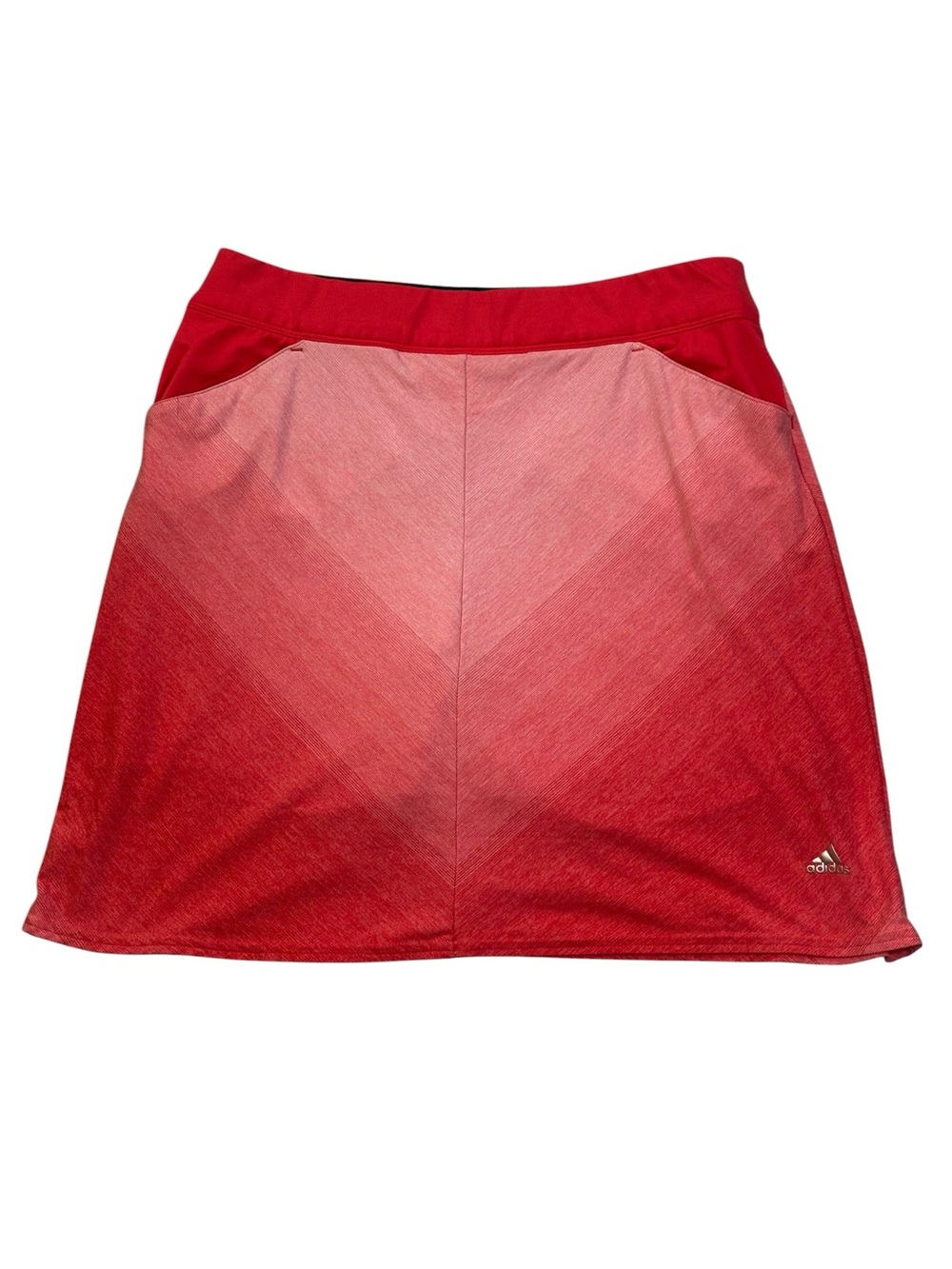 Adidas Skort, Red Ombre Mini Skirt, Gradient, Retro, X-Small, XS, Soft, Orange